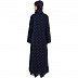 Dot printed double layered abaya-Navy blue